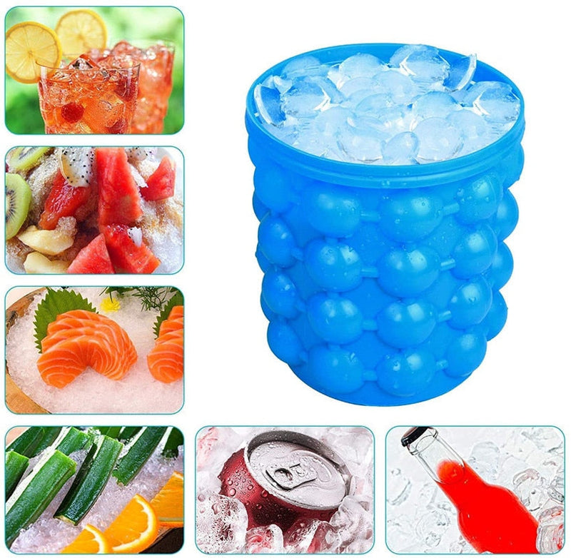 Forma de Silicone para Gelo 2 em 1 – Faça Copos Gelados ou Cubos com Facilidade