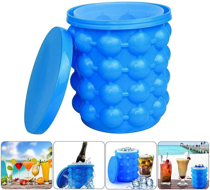 Forma de Silicone para Gelo 2 em 1 – Faça Copos Gelados ou Cubos com Facilidade