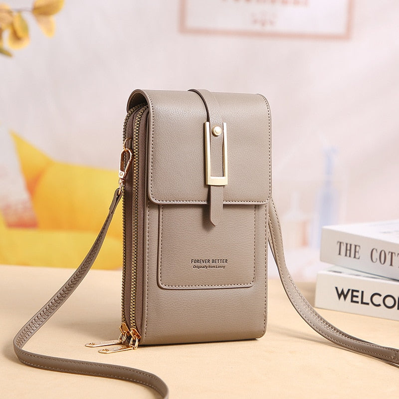 Bolsa Feminina Compacta Múltiplos Compartimentos Anti-furto