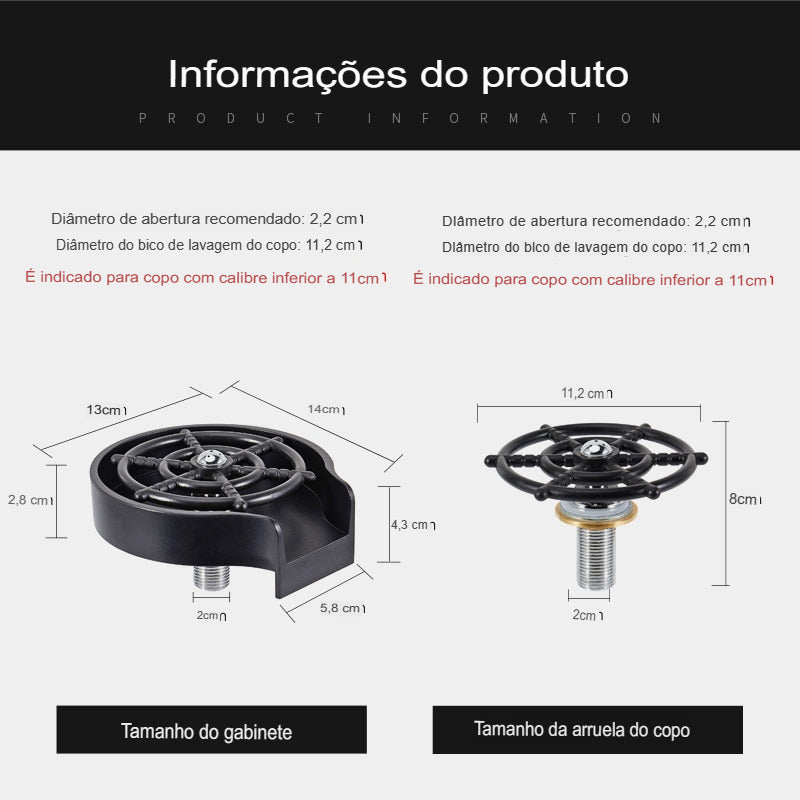 Lavadora de Copos Limpeza Prática e Eficiente com Jato de Água