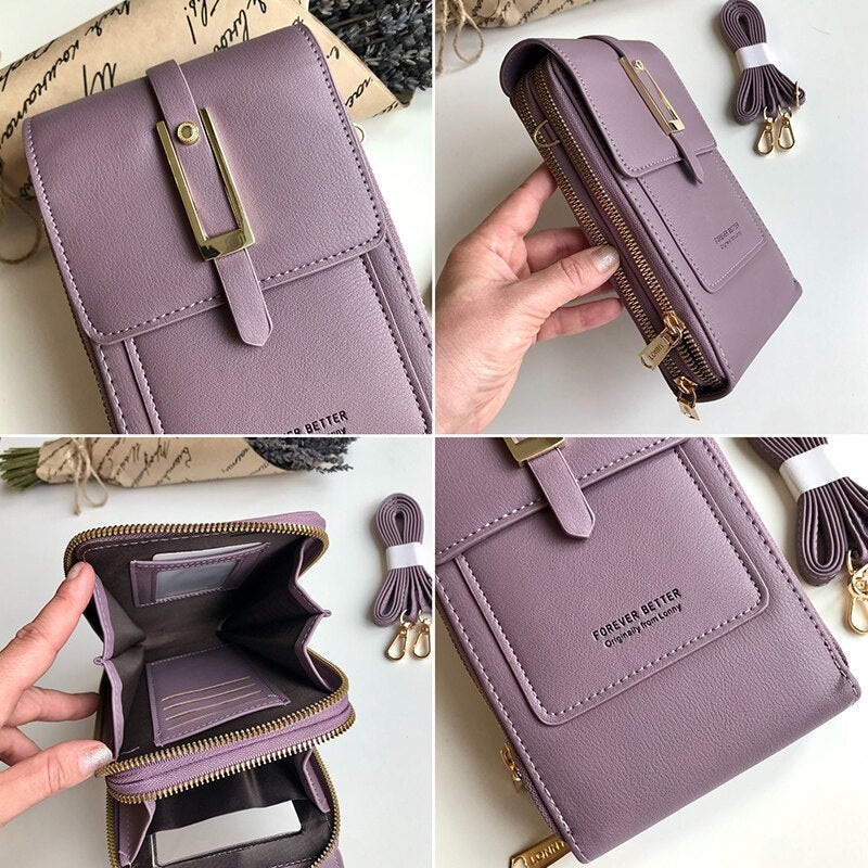 Bolsa Feminina Compacta Múltiplos Compartimentos Anti-furto