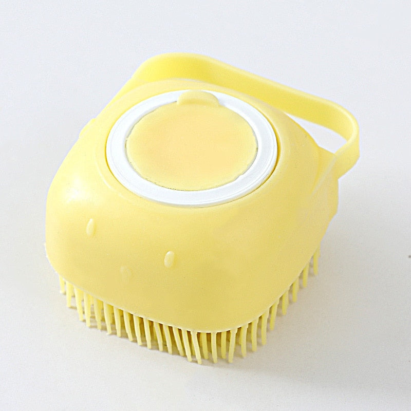 Escova de Higienização para Pets – Dispenser de Shampoo e Cerdas Macias