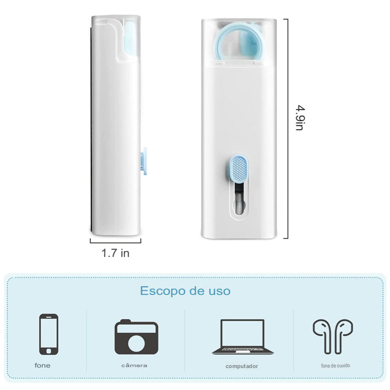 Kit de Limpeza 7 em 1 – Escova Multifuncional para Gamers Teclados e AirPods