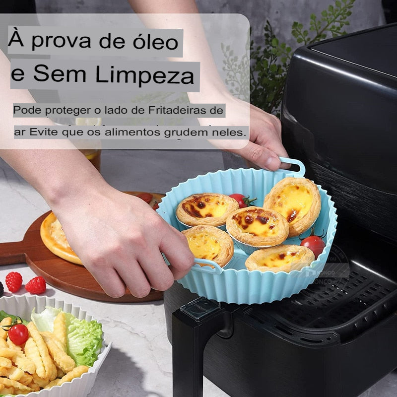 Forma de Silicone P/ Air Fryer e Forno – Resistente, Antiaderente e Prática