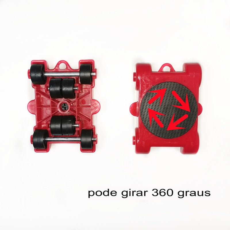 Kit de Mudança de Móveis – Alavanca e Rodinhas para Transporte Fácil e Rápido