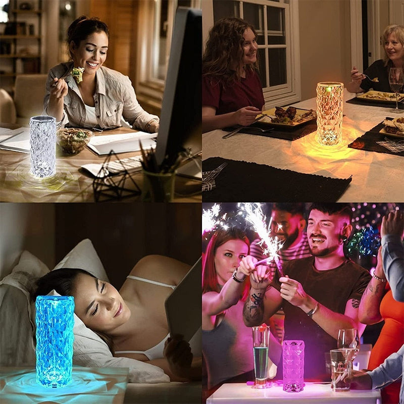 Luminária de Cristal RGB – 16 Cores com Controle Remoto + Frete Grátis