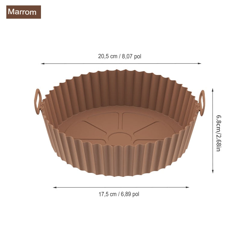 Forma de Silicone P/ Air Fryer e Forno – Resistente, Antiaderente e Prática