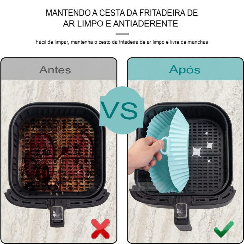 Forma de Silicone P/ Air Fryer e Forno – Resistente, Antiaderente e Prática