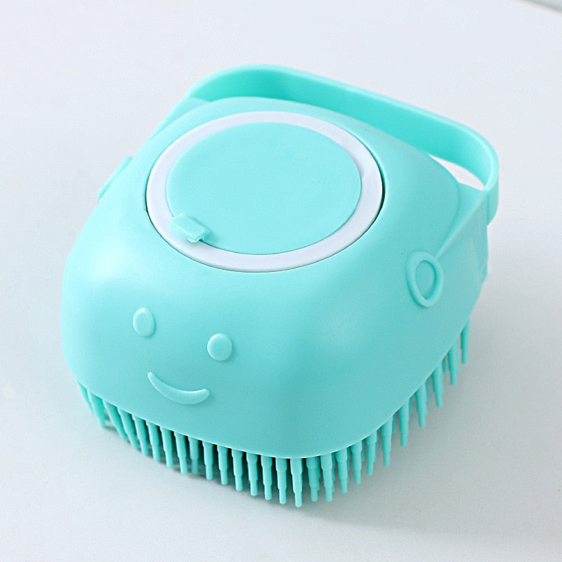 Escova de Higienização para Pets – Dispenser de Shampoo e Cerdas Macias