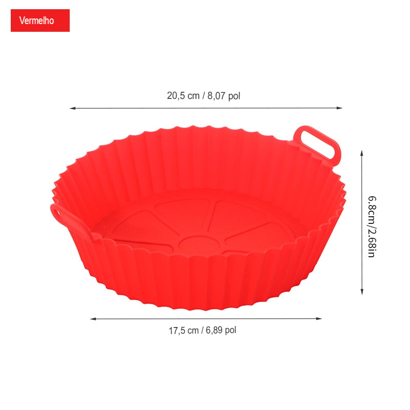Forma de Silicone P/ Air Fryer e Forno – Resistente, Antiaderente e Prática