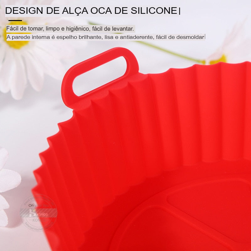 Forma de Silicone P/ Air Fryer e Forno – Resistente, Antiaderente e Prática