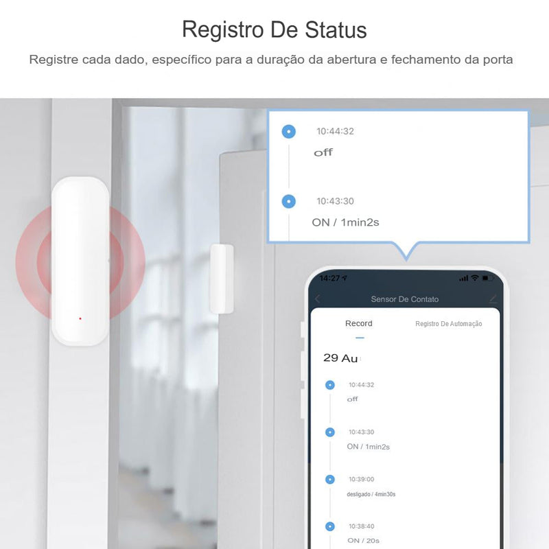 Sensor Inteligente Magnético Monitoramento por Movimento com Conexão Wi-Fi