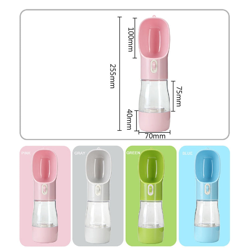 Garrafa de Água Portátil para Pets – Com Dispenser de Ração Integrado