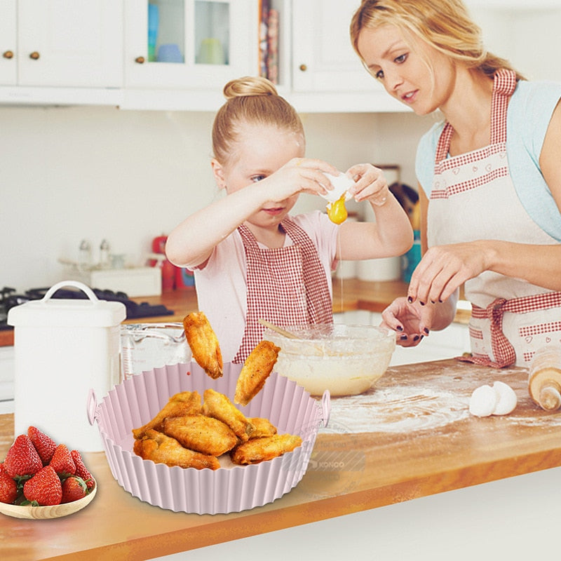 Forma de Silicone P/ Air Fryer e Forno – Resistente, Antiaderente e Prática