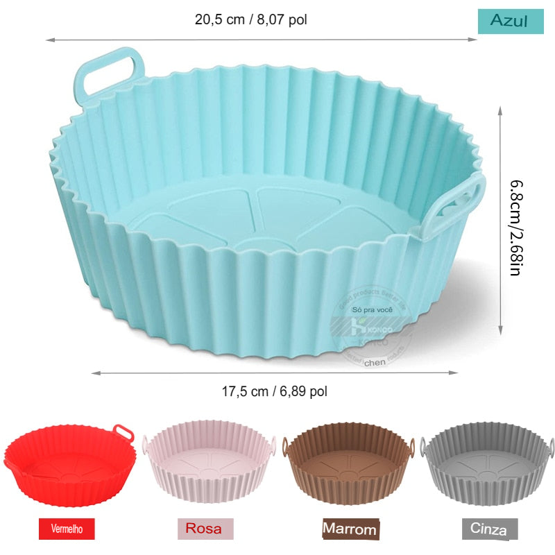 Forma de Silicone P/ Air Fryer e Forno – Resistente, Antiaderente e Prática