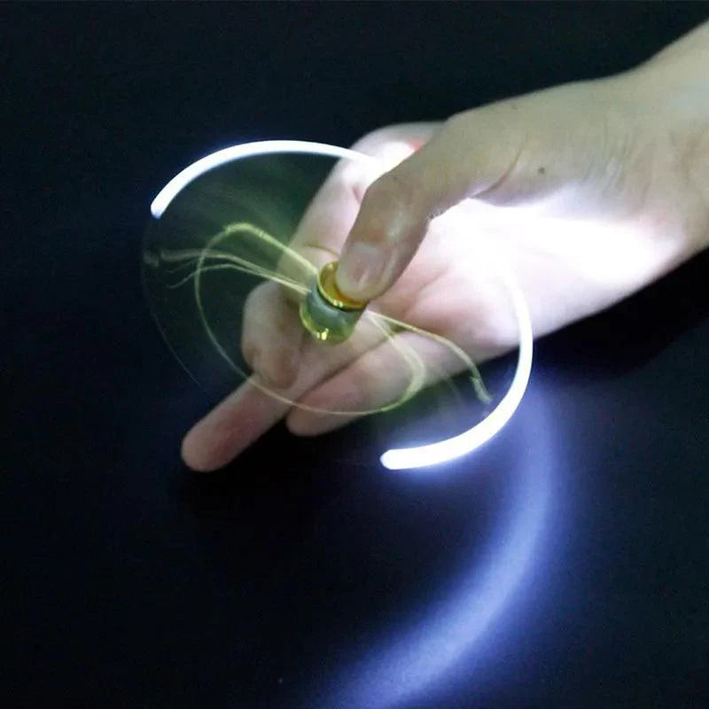 Caneta Spinner Metálica com LED Antiestresse Giratória 3 em 1