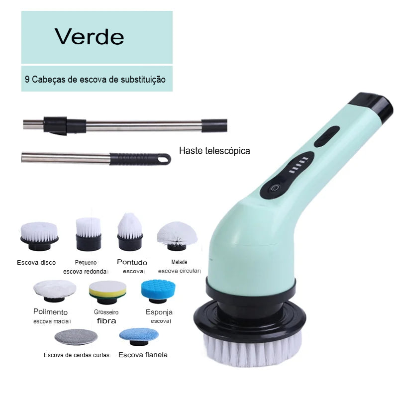 Escova de Limpeza Elétrica 9 em 1 + FRETE GRÁTIS (ULTIMAS UNIDADES) + BRINDE DAS PEÇAS