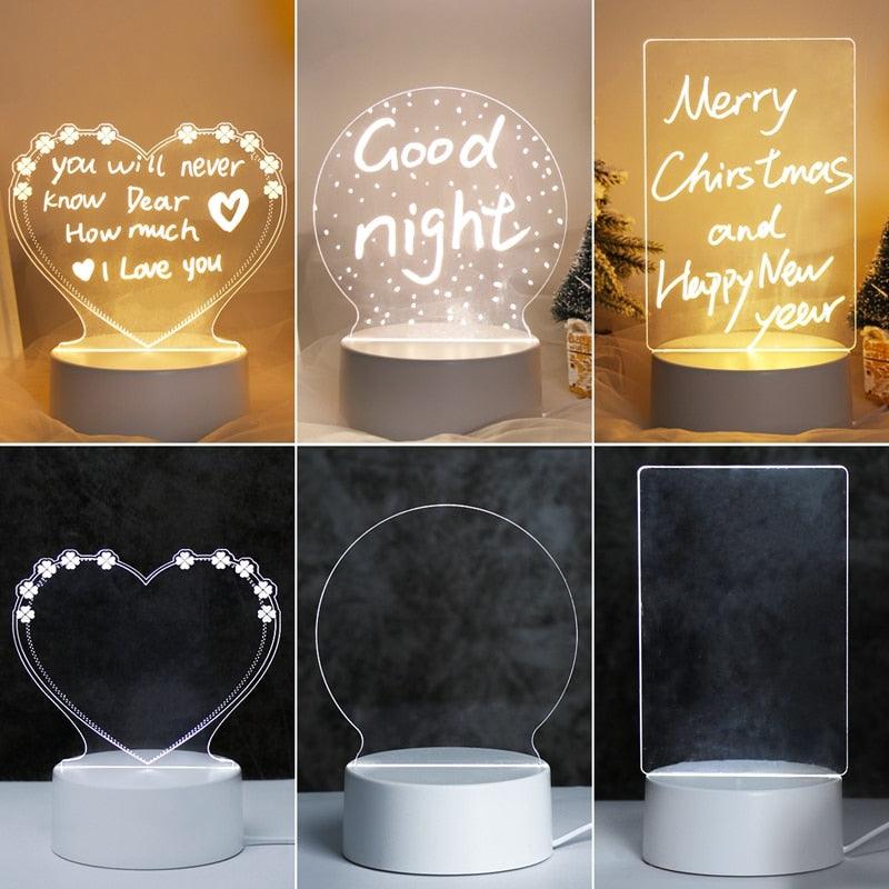 Luminária Criativa com Escrita Iluminada – Decore, Escreva e Faça Brilhar!