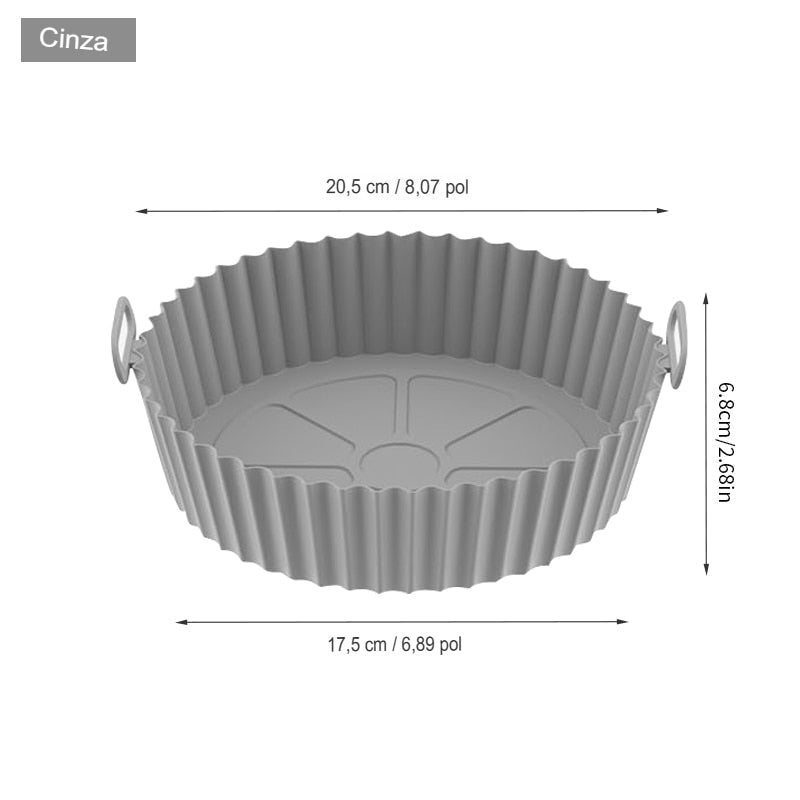 Forma de Silicone P/ Air Fryer e Forno – Resistente, Antiaderente e Prática